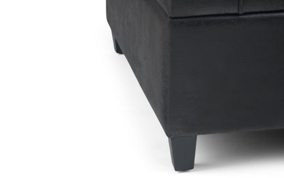 Distressed Black Distressed Vegan Leather | Harrison Coffee Table Storage Ottoman