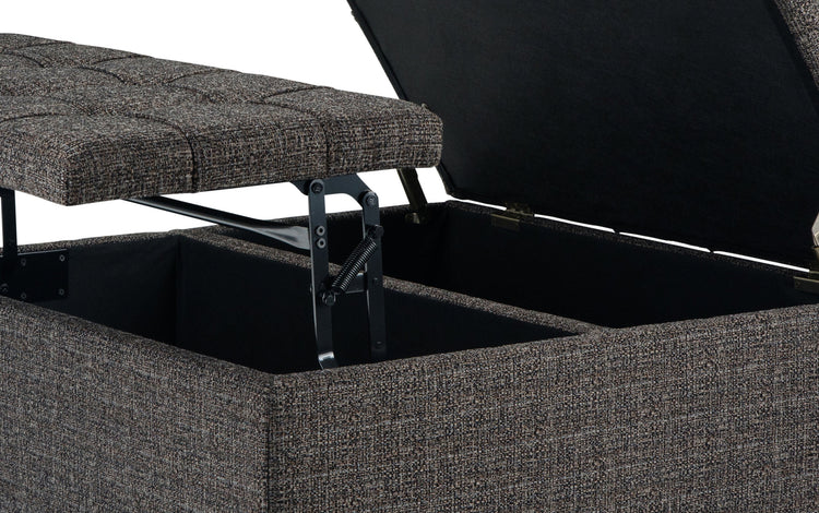 Ebony Tweed Style Fabric | Harrison Coffee Table Storage Ottoman