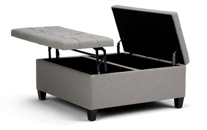 Dove Grey Linen Style Fabric | Harrison Coffee Table Storage Ottoman