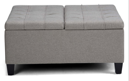 Dove Grey Linen Style Fabric | Harrison Coffee Table Storage Ottoman