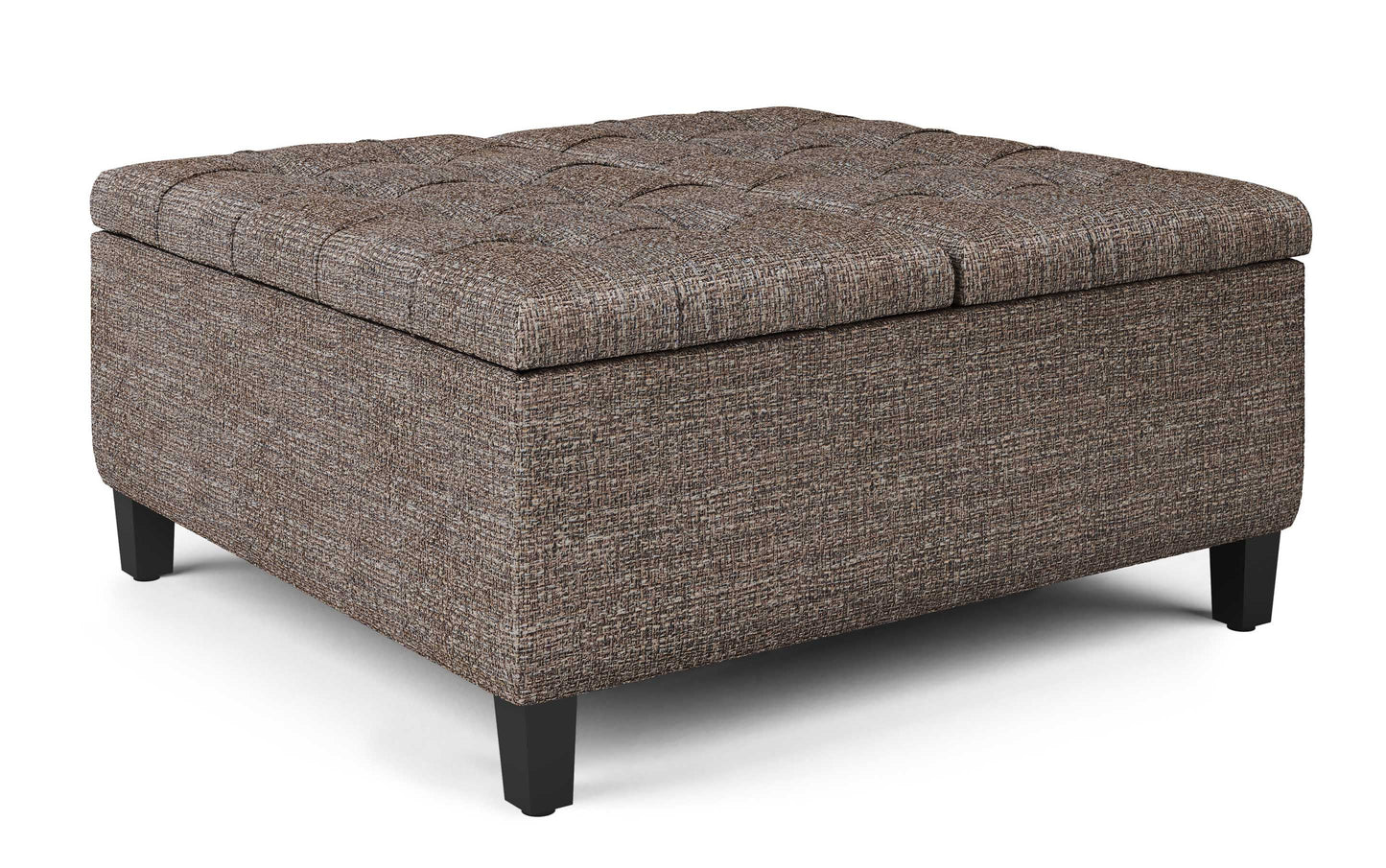 Mink Brown Tweed Style Fabric | Harrison Coffee Table Storage Ottoman