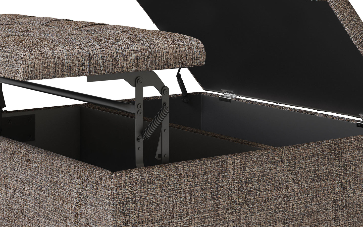 Mink Brown Tweed Style Fabric | Harrison Coffee Table Storage Ottoman