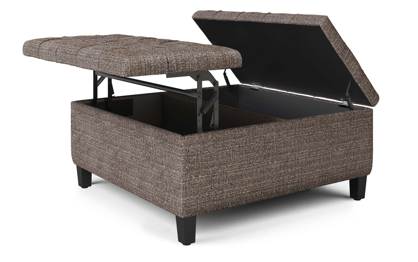 Mink Brown Tweed Style Fabric | Harrison Coffee Table Storage Ottoman