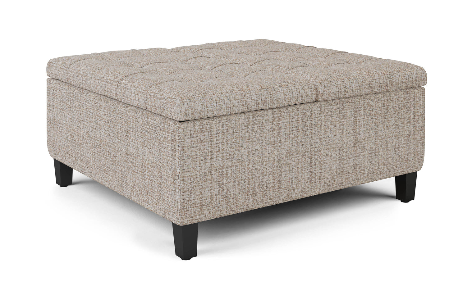 Platinum Tweed Style Fabric | Harrison Coffee Table Storage Ottoman