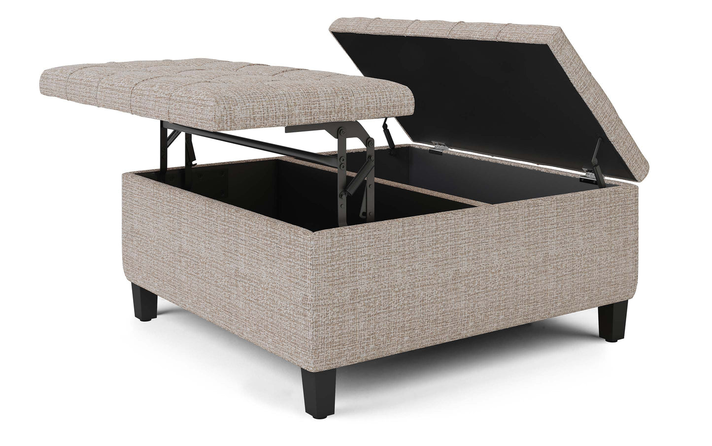 Platinum Tweed Style Fabric | Harrison Coffee Table Storage Ottoman