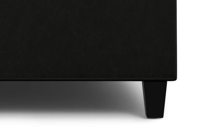 Midnight Black Vegan Leather| Harrison Large Square Coffee Table Storage Ottoman