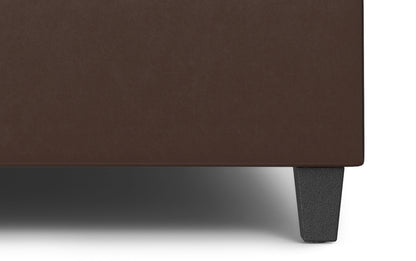 Chocolate Brown Vegan Leather| Harrison Large Square Coffee Table Storage Ottoman