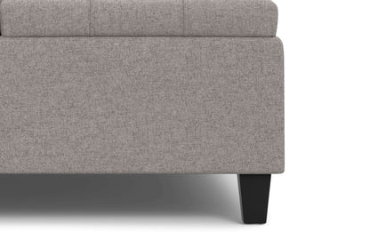 Cloud Grey Linen Style Fabric | Harrison Large Square Coffee Table Storage Ottoman in Linen