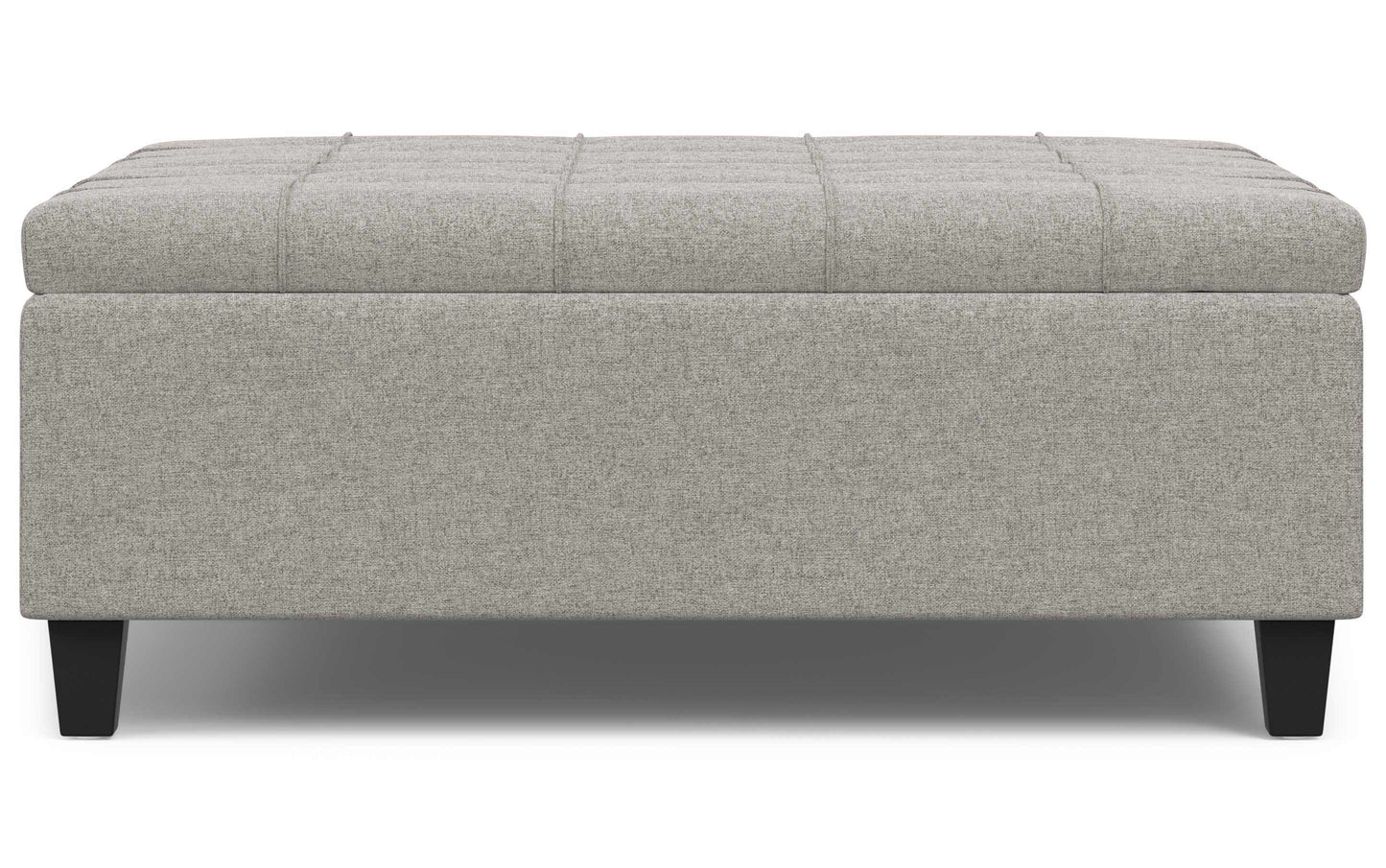 Cloud Grey Linen Style Fabric | Harrison Large Square Coffee Table Storage Ottoman in Linen