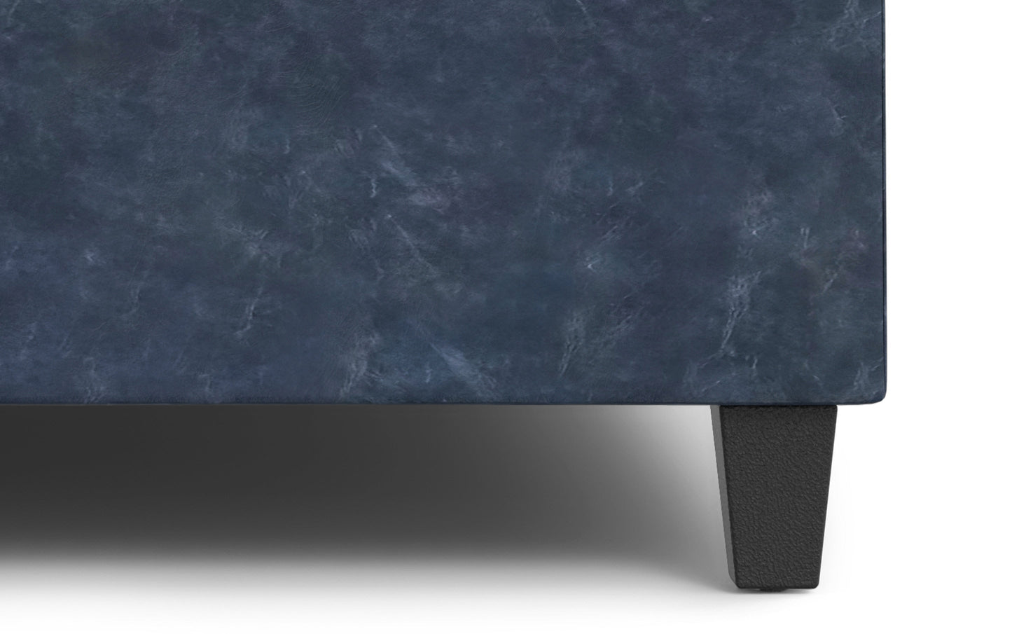 Denim Blue Vegan Leather| Harrison Large Square Coffee Table Storage Ottoman