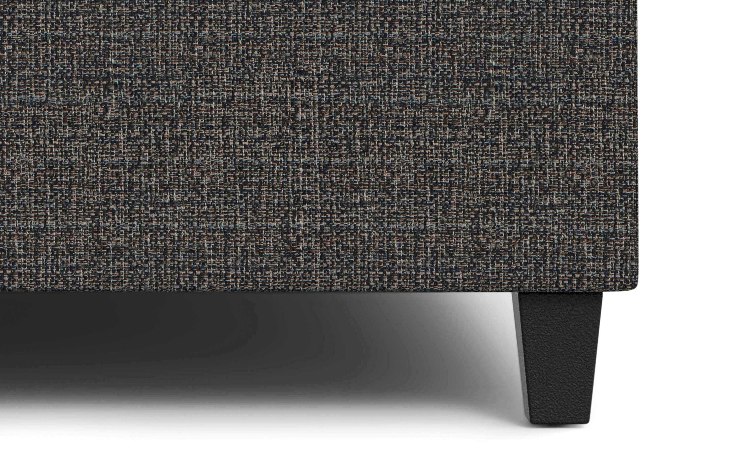 Ebony Tweed Style Fabric | Harrison Large Square Coffee Table Storage Ottoman in Linen