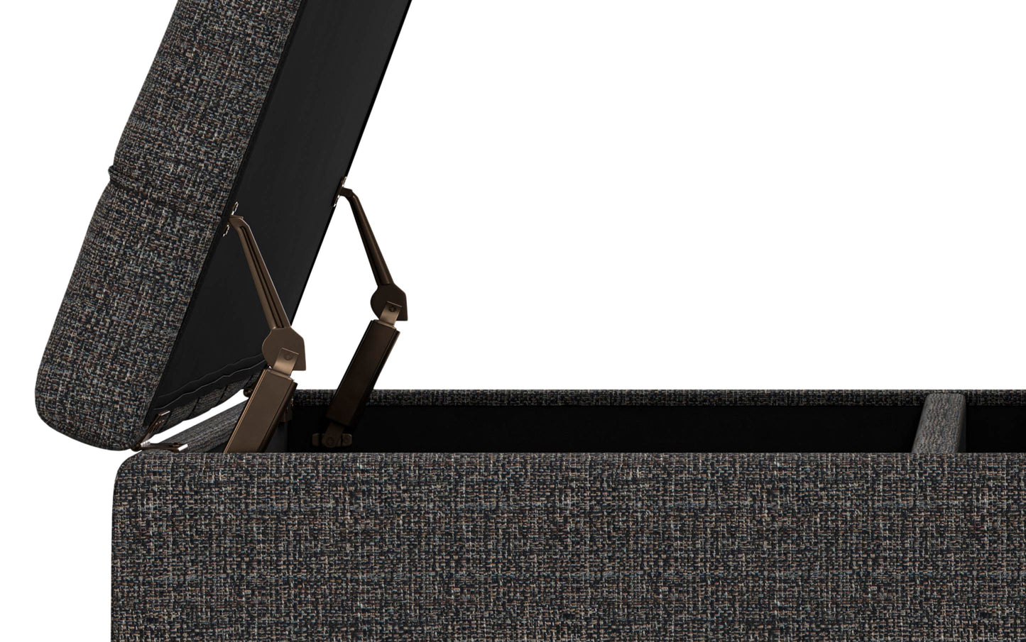 Ebony Tweed Style Fabric | Harrison Large Square Coffee Table Storage Ottoman in Linen