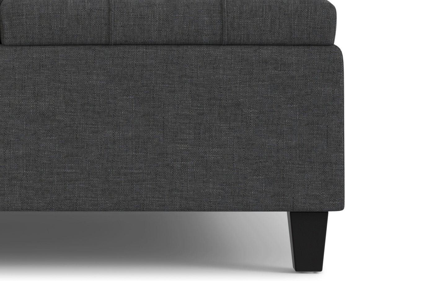 Slate Grey Linen Style Fabric | Harrison Large Square Coffee Table Storage Ottoman in Linen