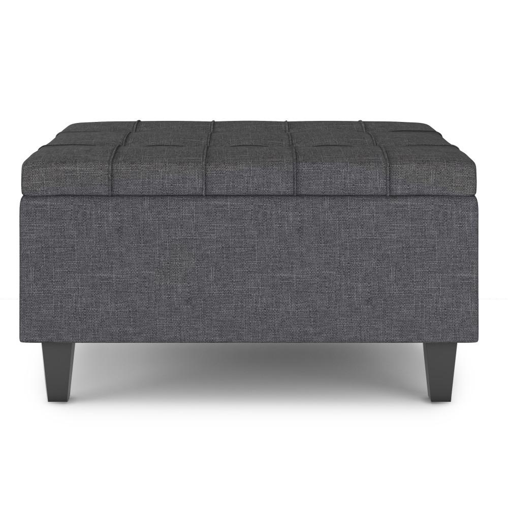 Slate Grey Linen Style Fabric | Harrison Small Coffee Table Storage Ottoman