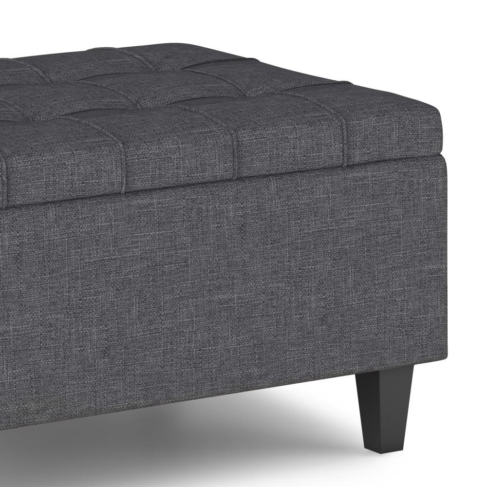 Slate Grey Linen Style Fabric | Harrison Small Coffee Table Storage Ottoman