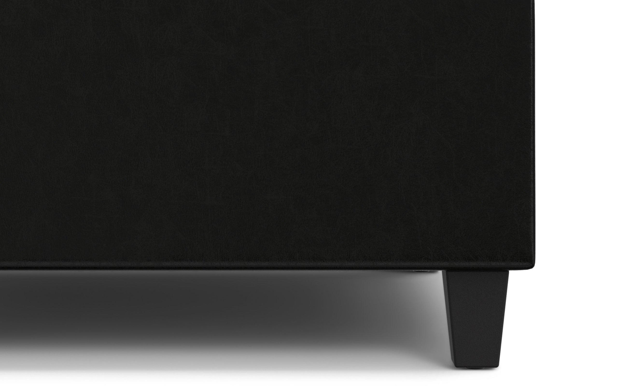 Midnight Black Vegan Leather | Harrison Small Square Coffee Table Storage Ottoman