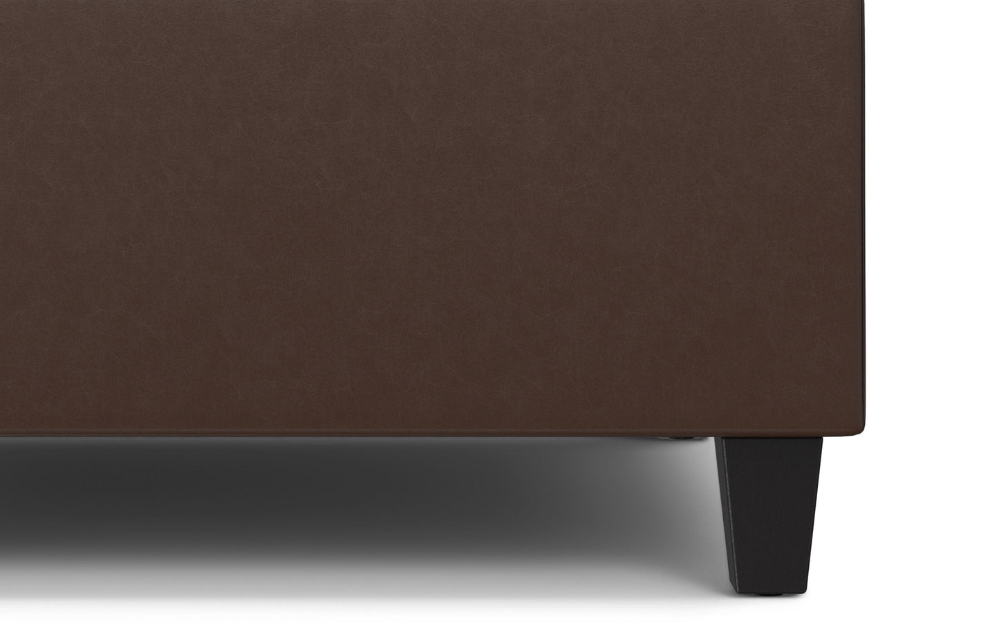 Chocolate Brown Vegan Leather | Harrison Small Square Coffee Table Storage Ottoman