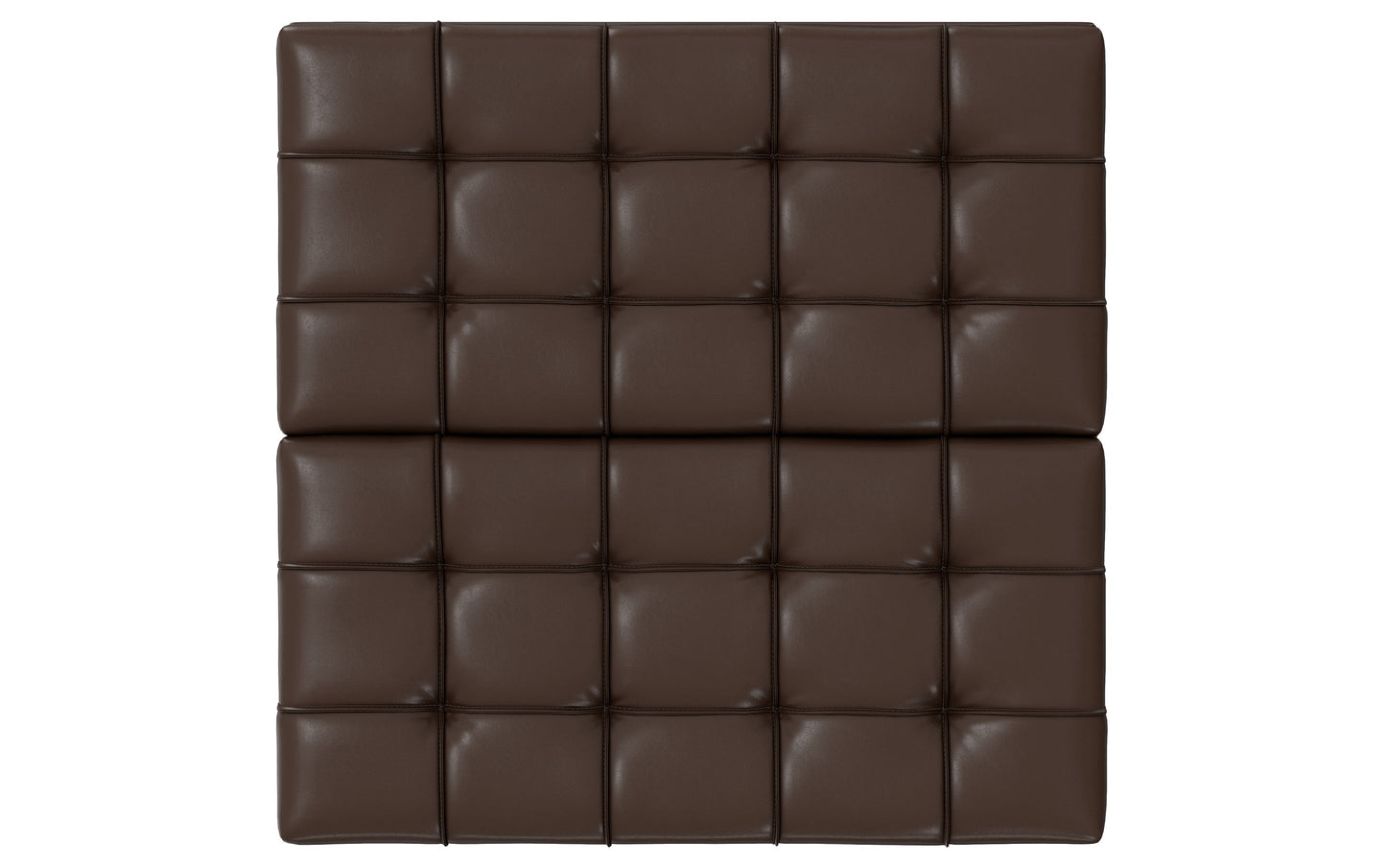 Chocolate Brown Vegan Leather | Harrison Small Square Coffee Table Storage Ottoman