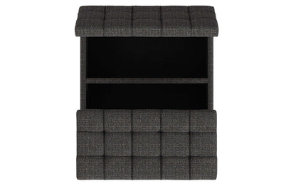 Ebony Tweed Tweed Style Fabric | Harrison Small Square Coffee Table Storage Ottoman