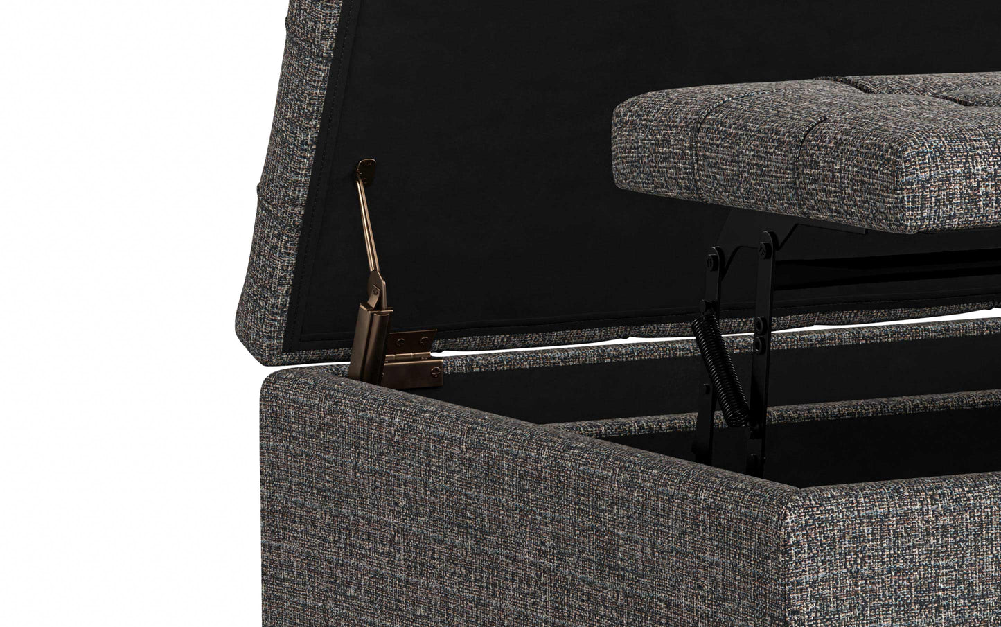 Ebony Tweed Tweed Style Fabric | Harrison Small Square Coffee Table Storage Ottoman