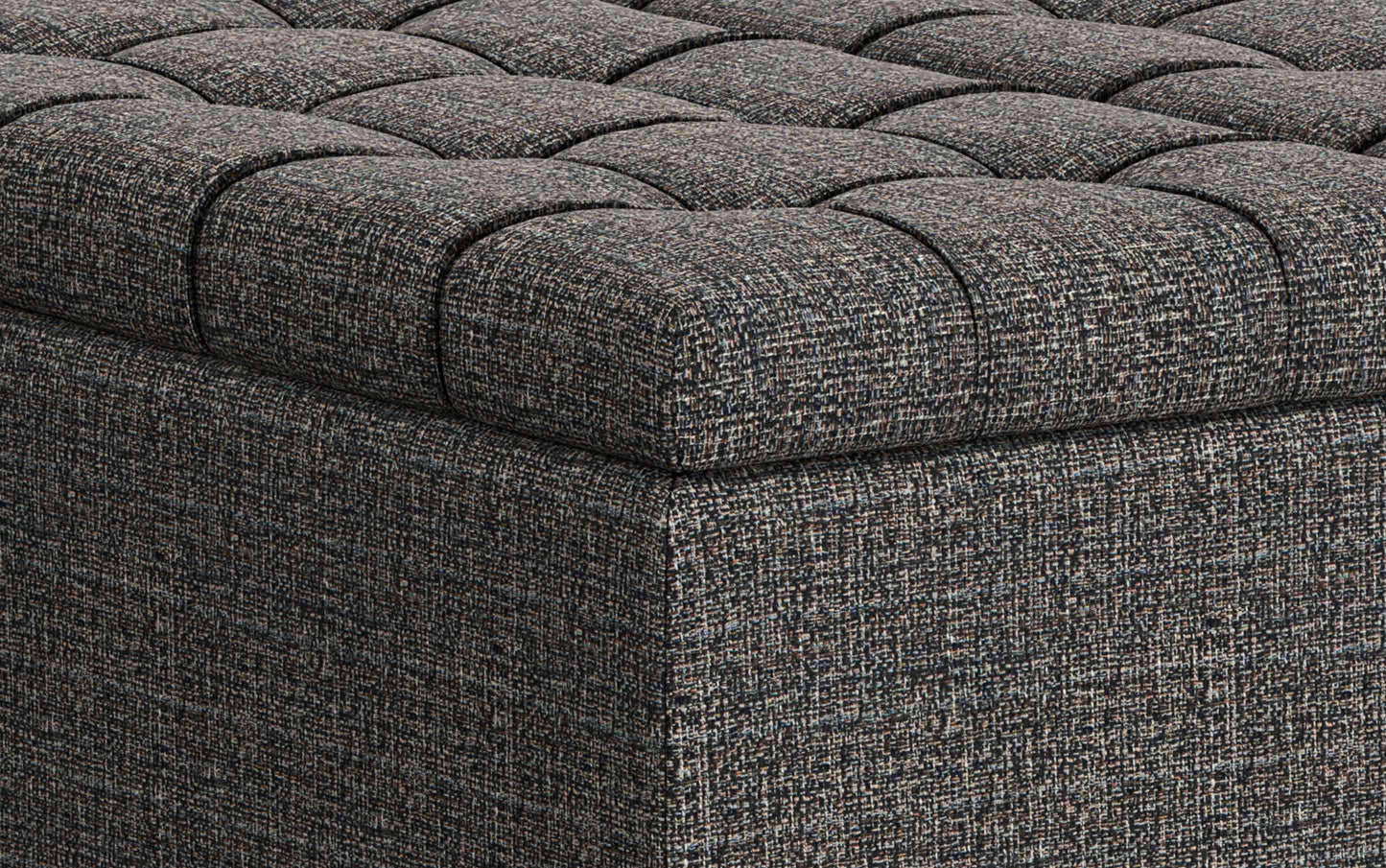 Ebony Tweed Tweed Style Fabric | Harrison Small Square Coffee Table Storage Ottoman