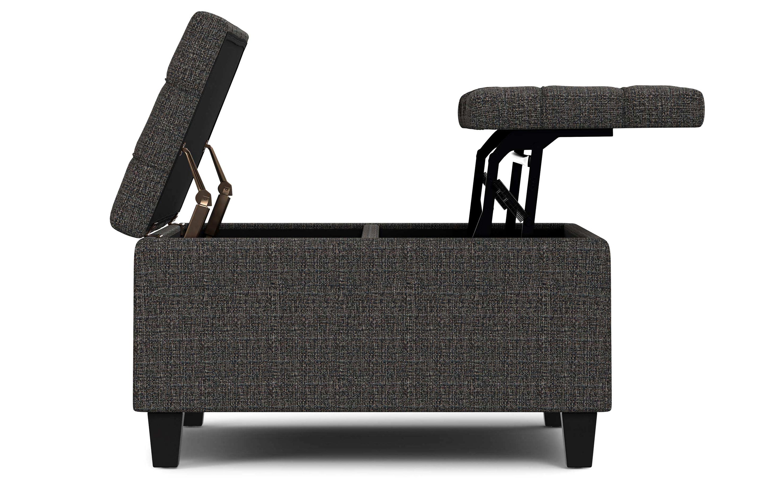 Ebony Tweed Tweed Style Fabric | Harrison Small Square Coffee Table Storage Ottoman