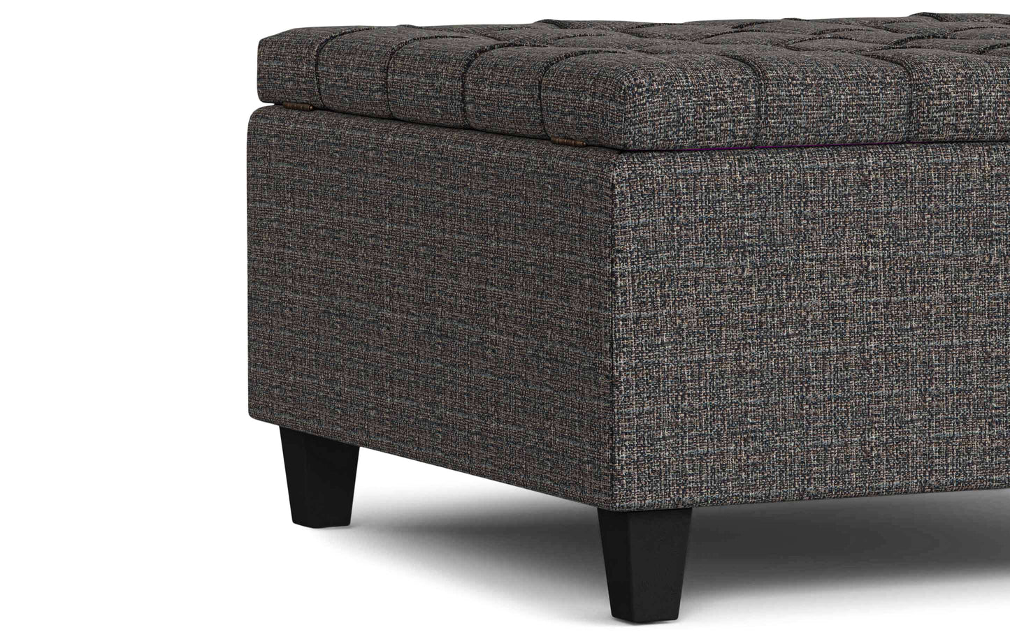 Ebony Tweed Tweed Style Fabric | Harrison Small Square Coffee Table Storage Ottoman