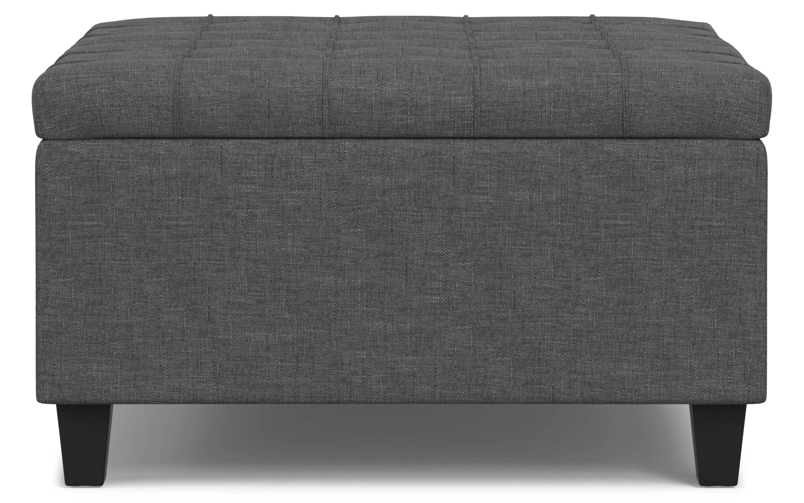 Slate Grey Linen Style Fabric | Harrison Small Square Coffee Table Storage Ottoman