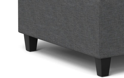 Slate Grey Linen Style Fabric | Harrison Small Square Coffee Table Storage Ottoman