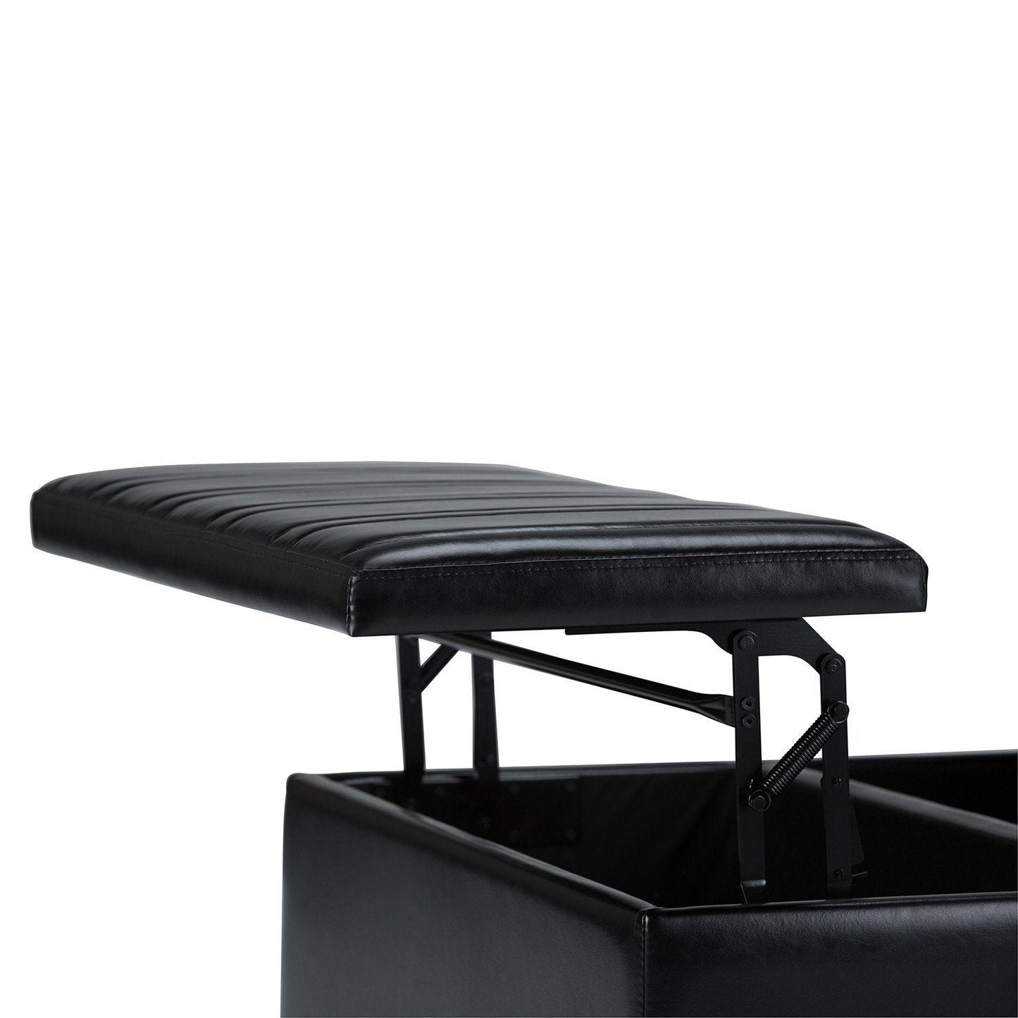 Midnight Black Vegan Leather | Ellis Coffee Table Storage Ottoman