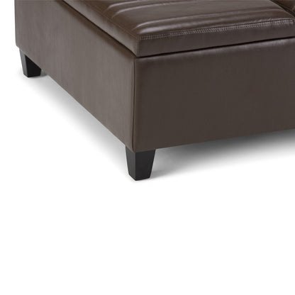 Chocolate Brown Vegan Leather | Ellis Coffee Table Storage Ottoman