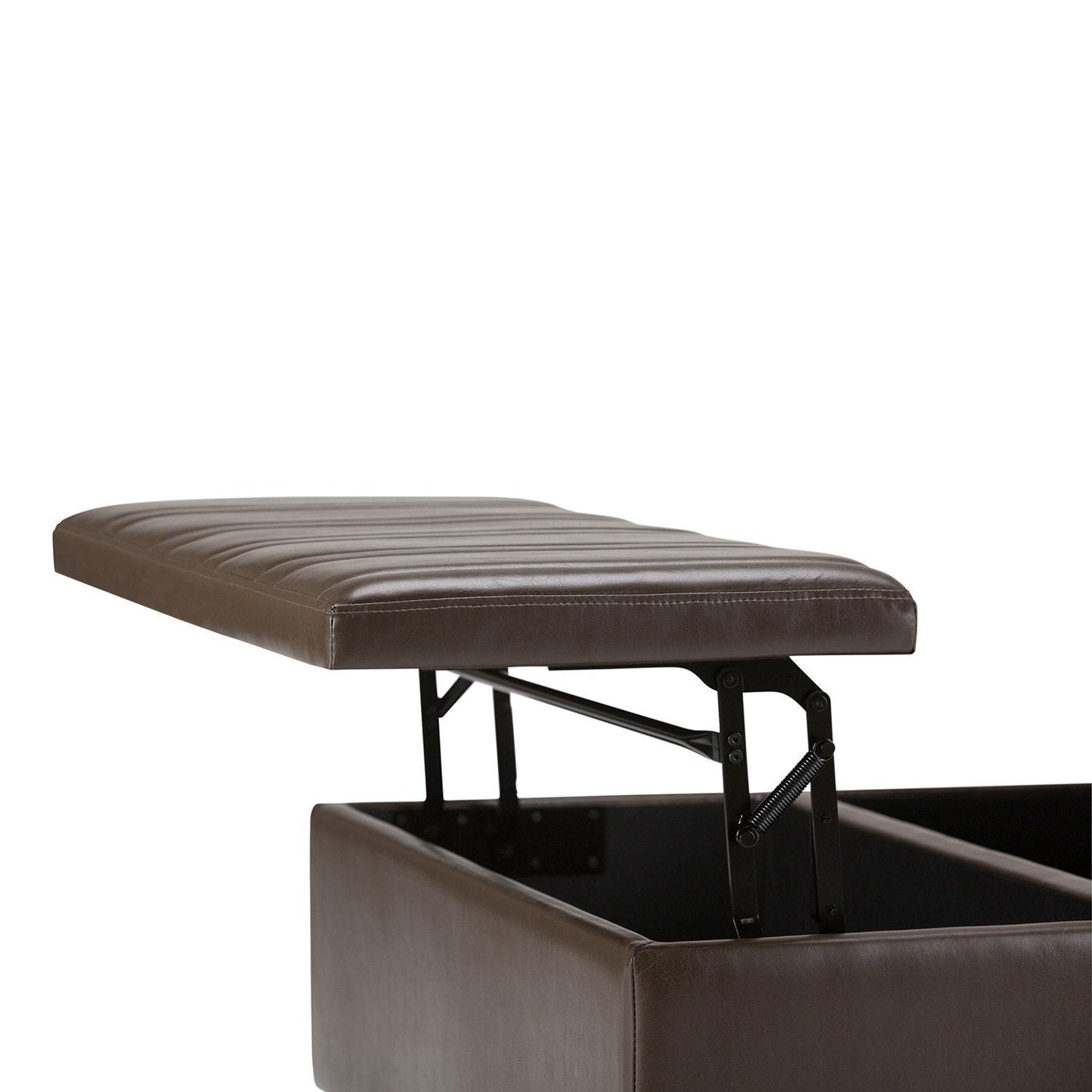 Chocolate Brown Vegan Leather | Ellis Coffee Table Storage Ottoman