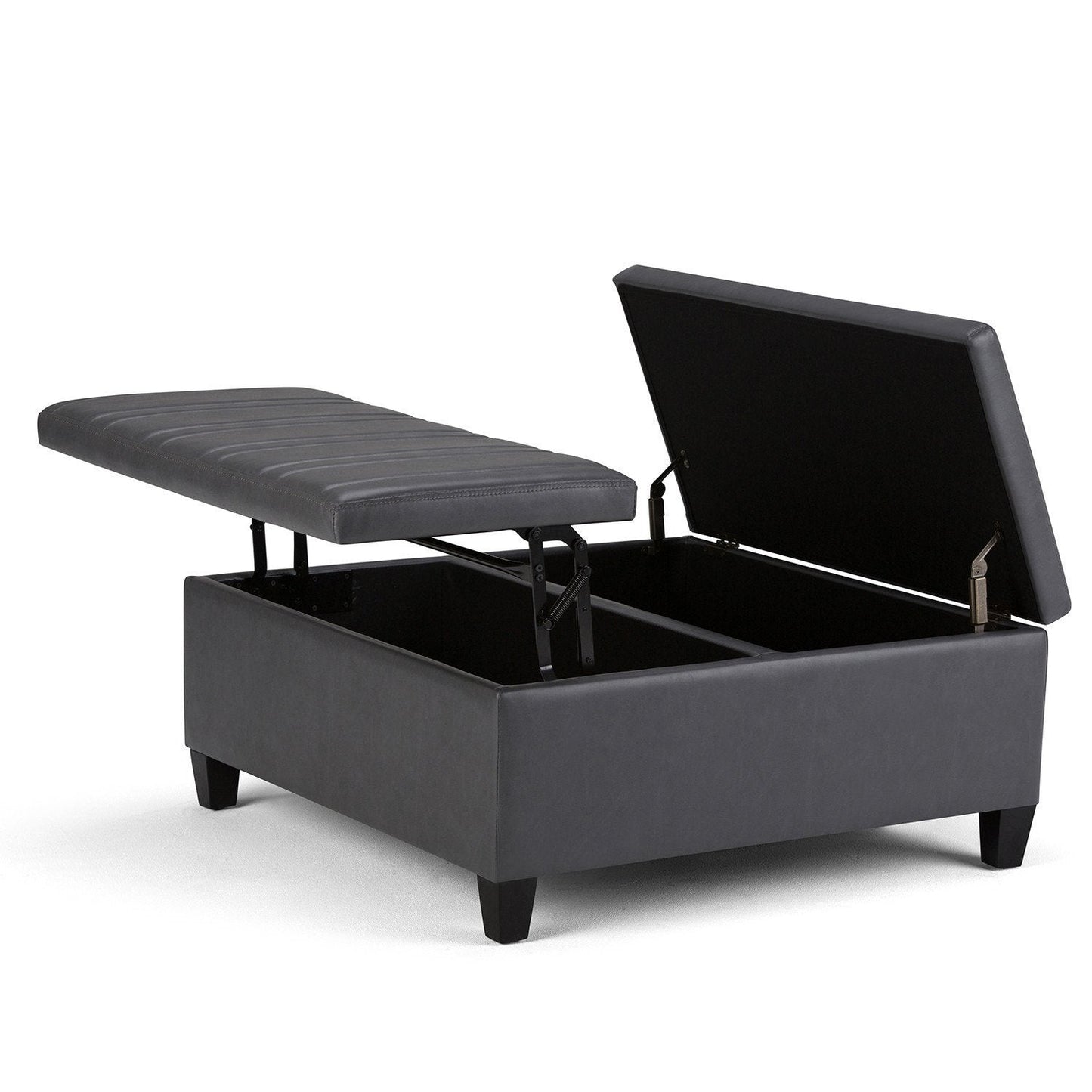 Stone Grey Vegan Leather | Ellis Coffee Table Storage Ottoman