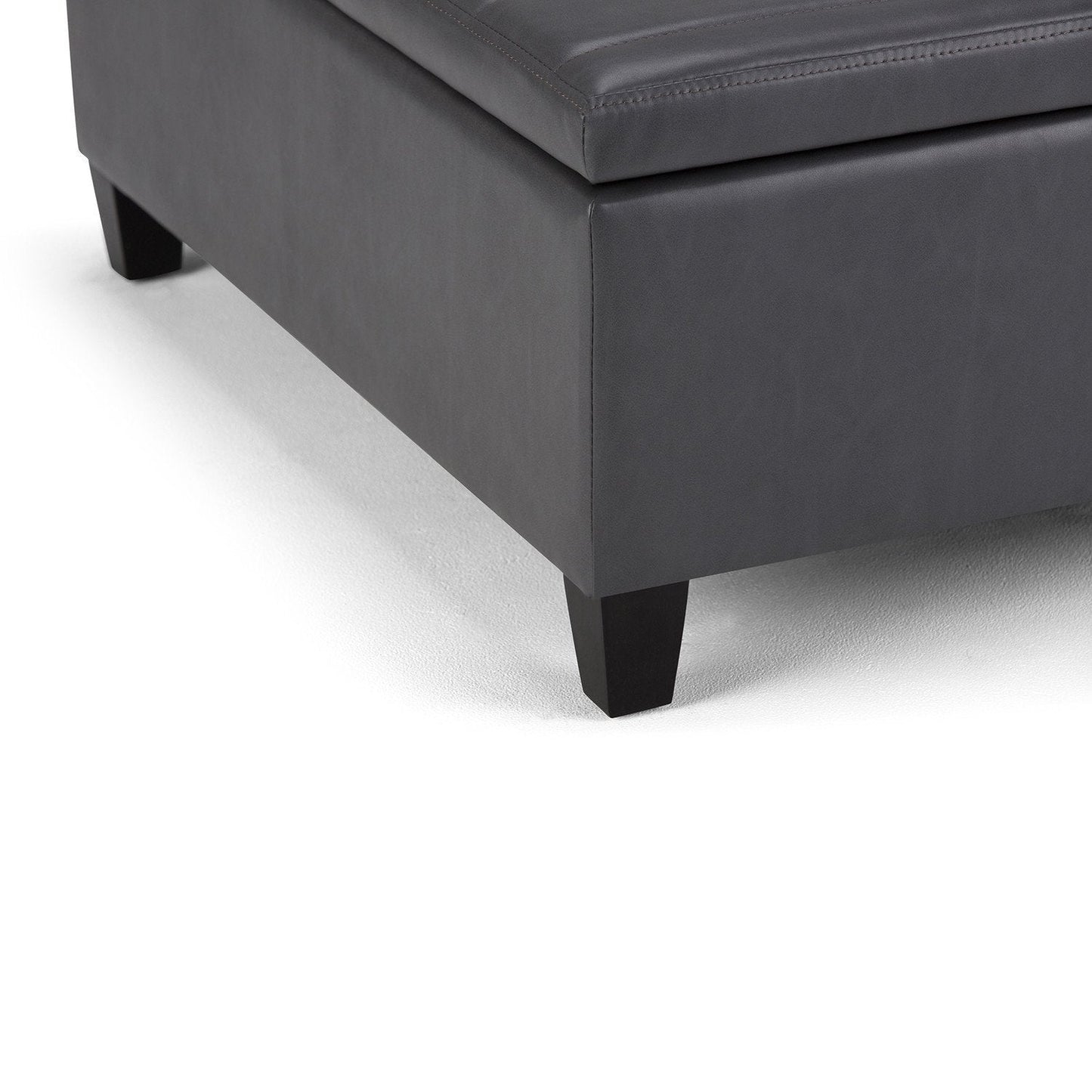 Stone Grey Vegan Leather | Ellis Coffee Table Storage Ottoman