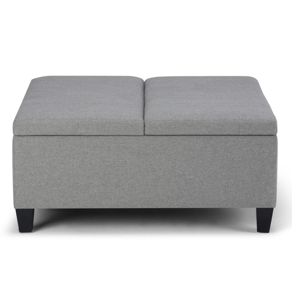 Dove Grey Linen Style Fabric | Ellis Coffee Table Storage Ottoman