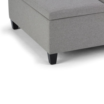 Dove Grey Linen Style Fabric | Ellis Coffee Table Storage Ottoman