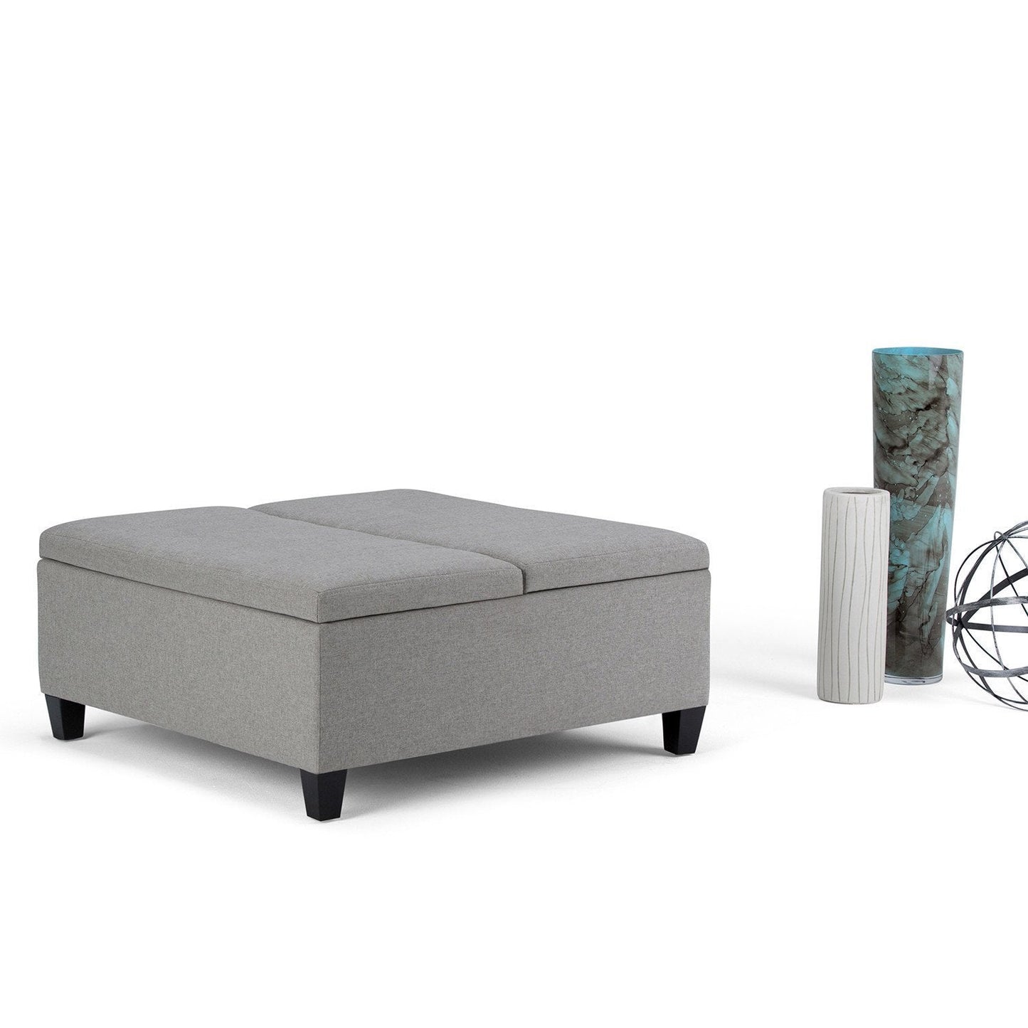 Dove Grey Linen Style Fabric | Ellis Coffee Table Storage Ottoman