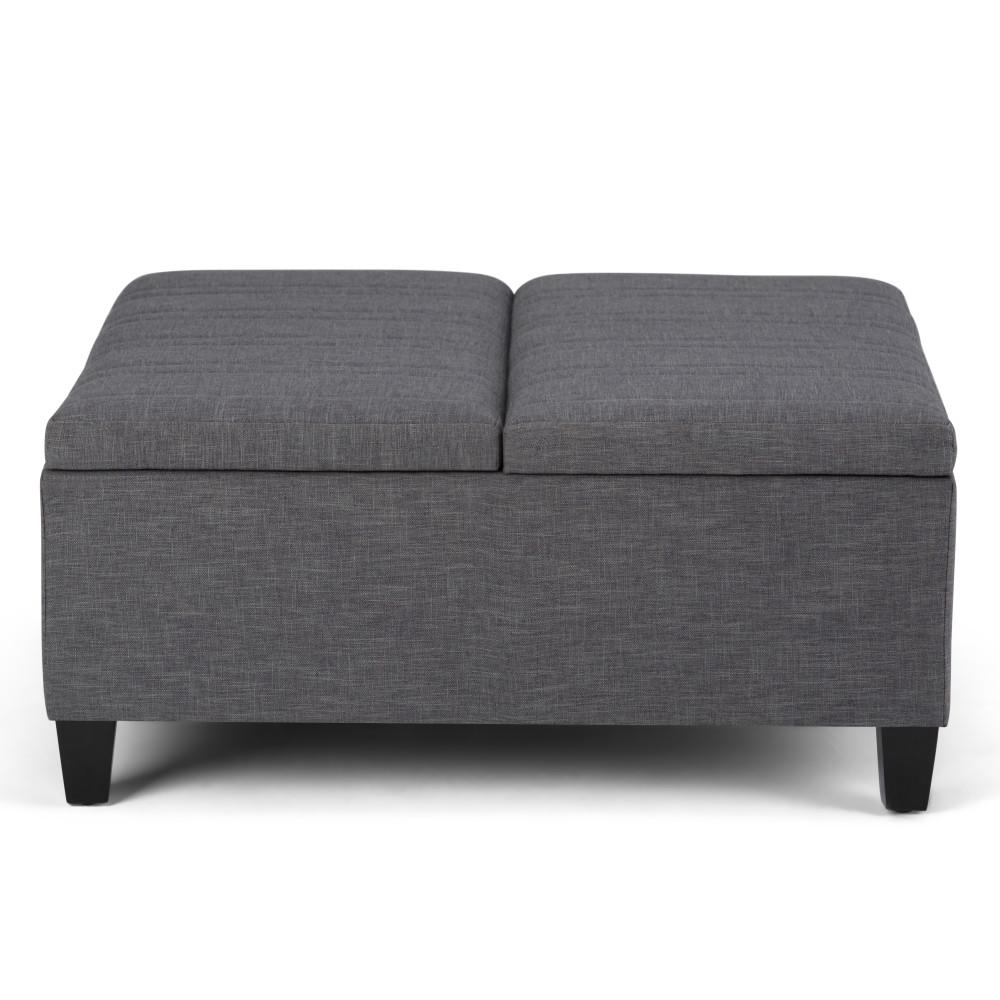 Slate Grey Linen Style Fabric | Ellis Coffee Table Storage Ottoman