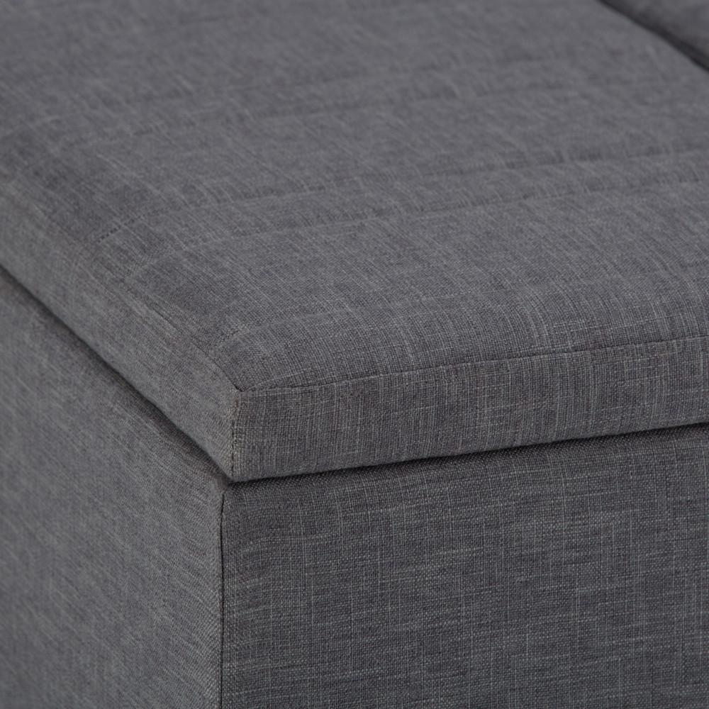 Slate Grey Linen Style Fabric | Ellis Coffee Table Storage Ottoman