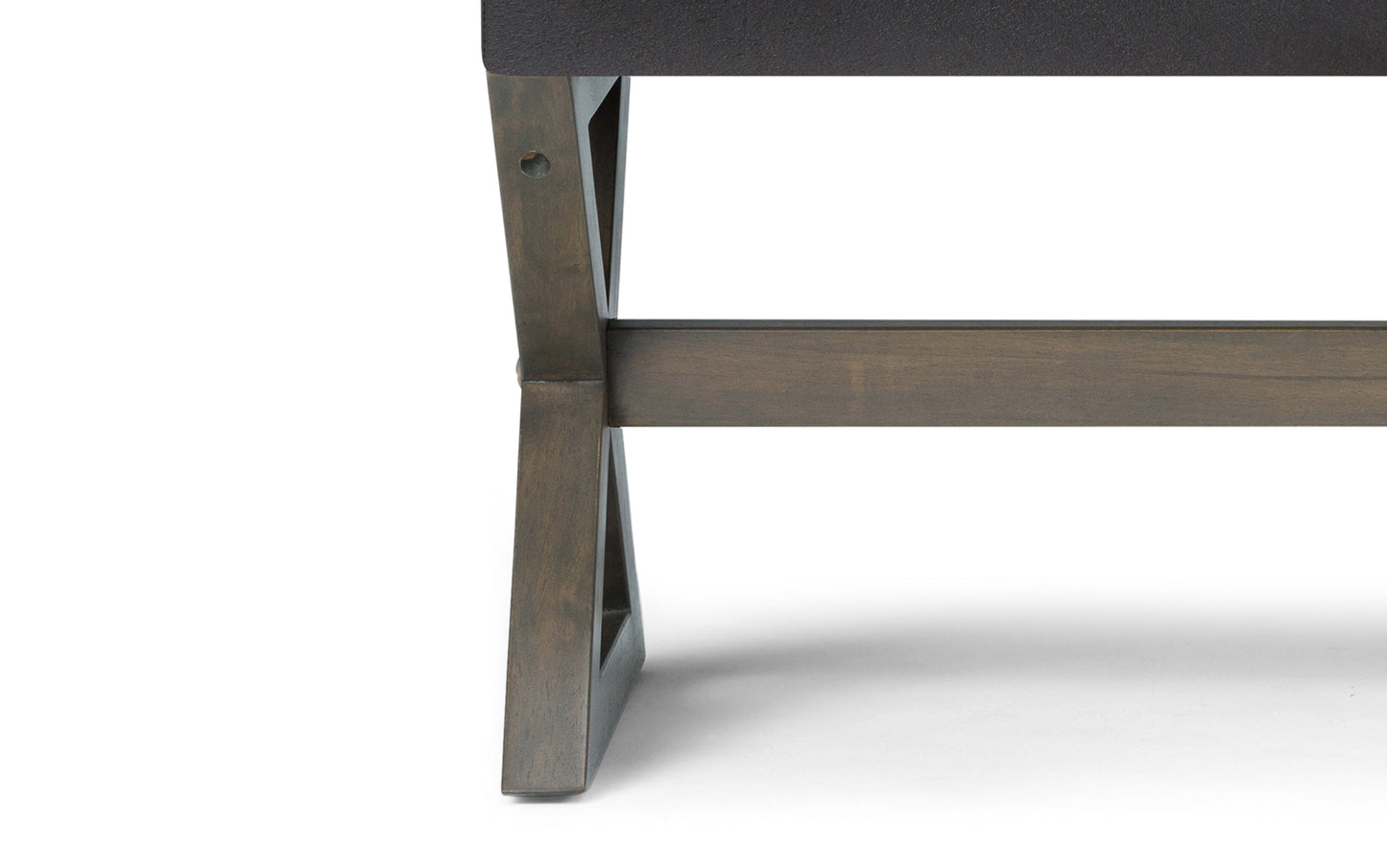 Distressed Black Distressed Vegan Leather | Salinger Ottoman Bench