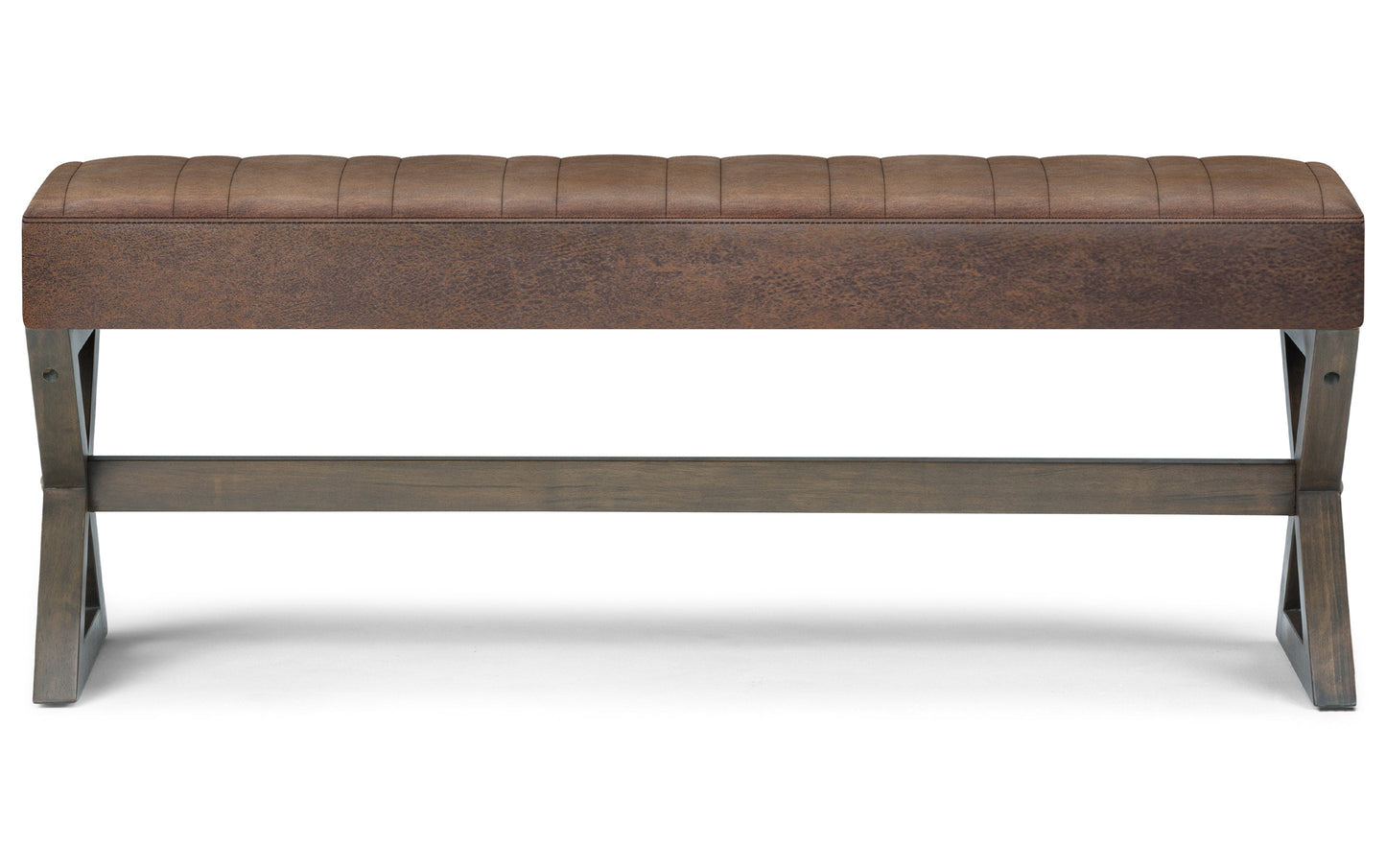 Salinger Ottoman Bench in Distressed Vegan Leather