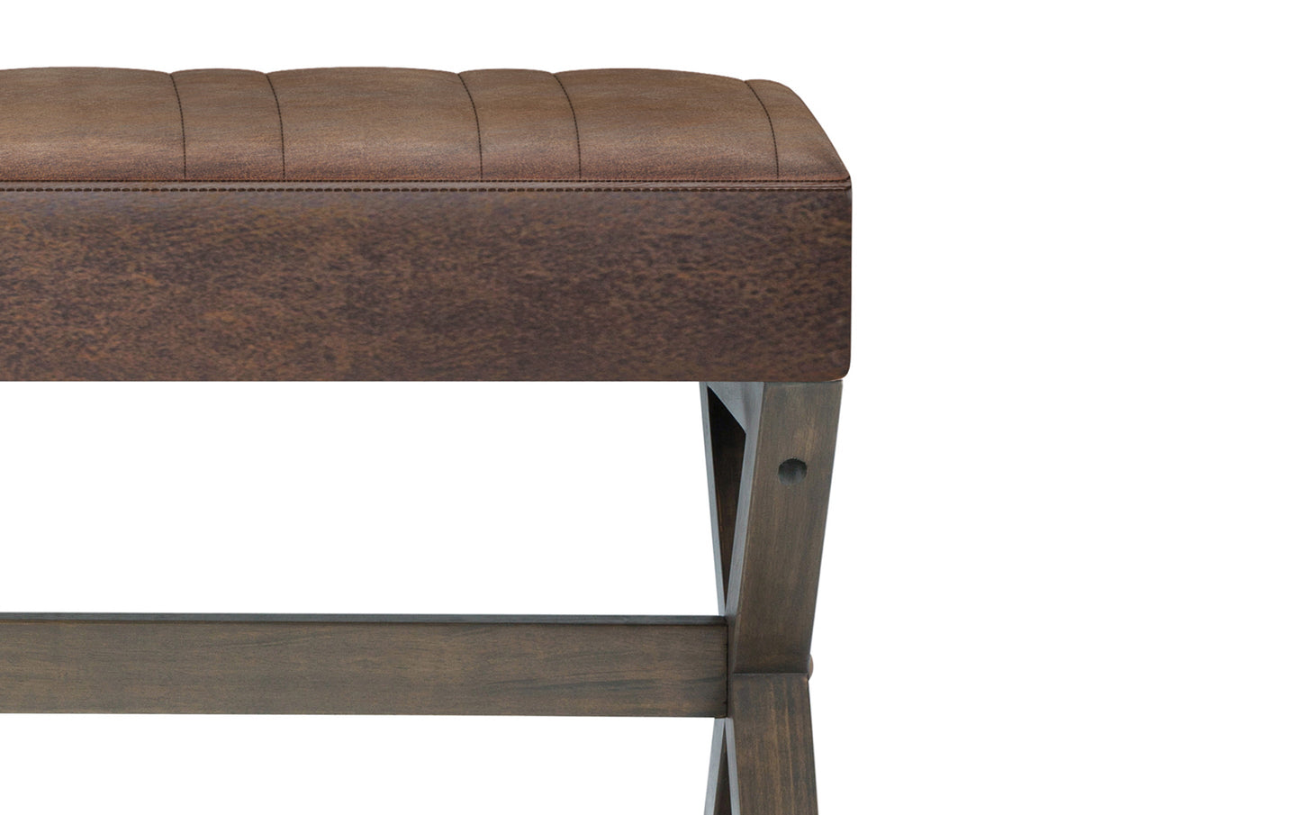 Salinger Ottoman Bench in Distressed Vegan Leather