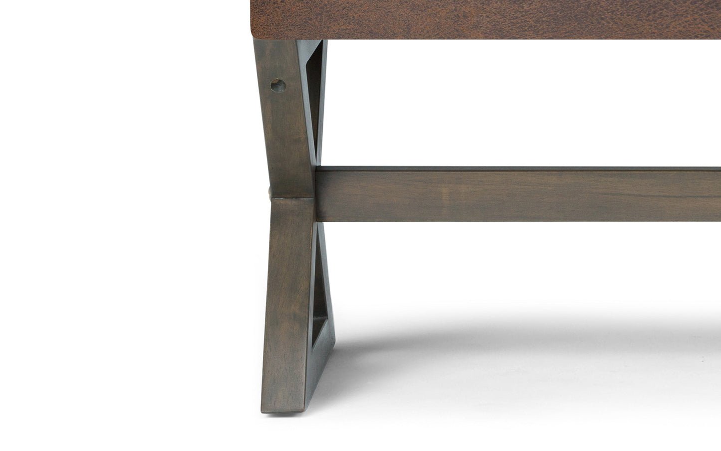 Salinger Ottoman Bench in Distressed Vegan Leather