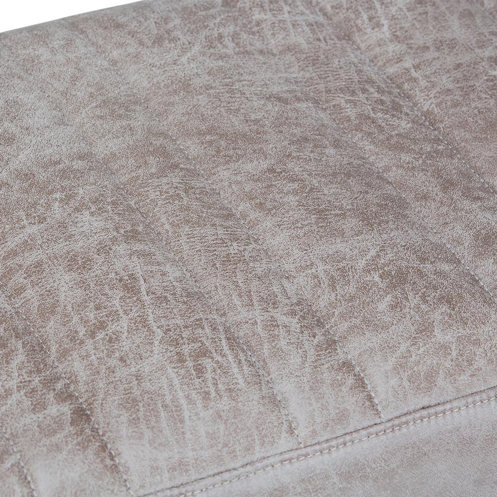 Distressed Grey Taupe Distressed Vegan Leather | Salinger Ottoman Bench