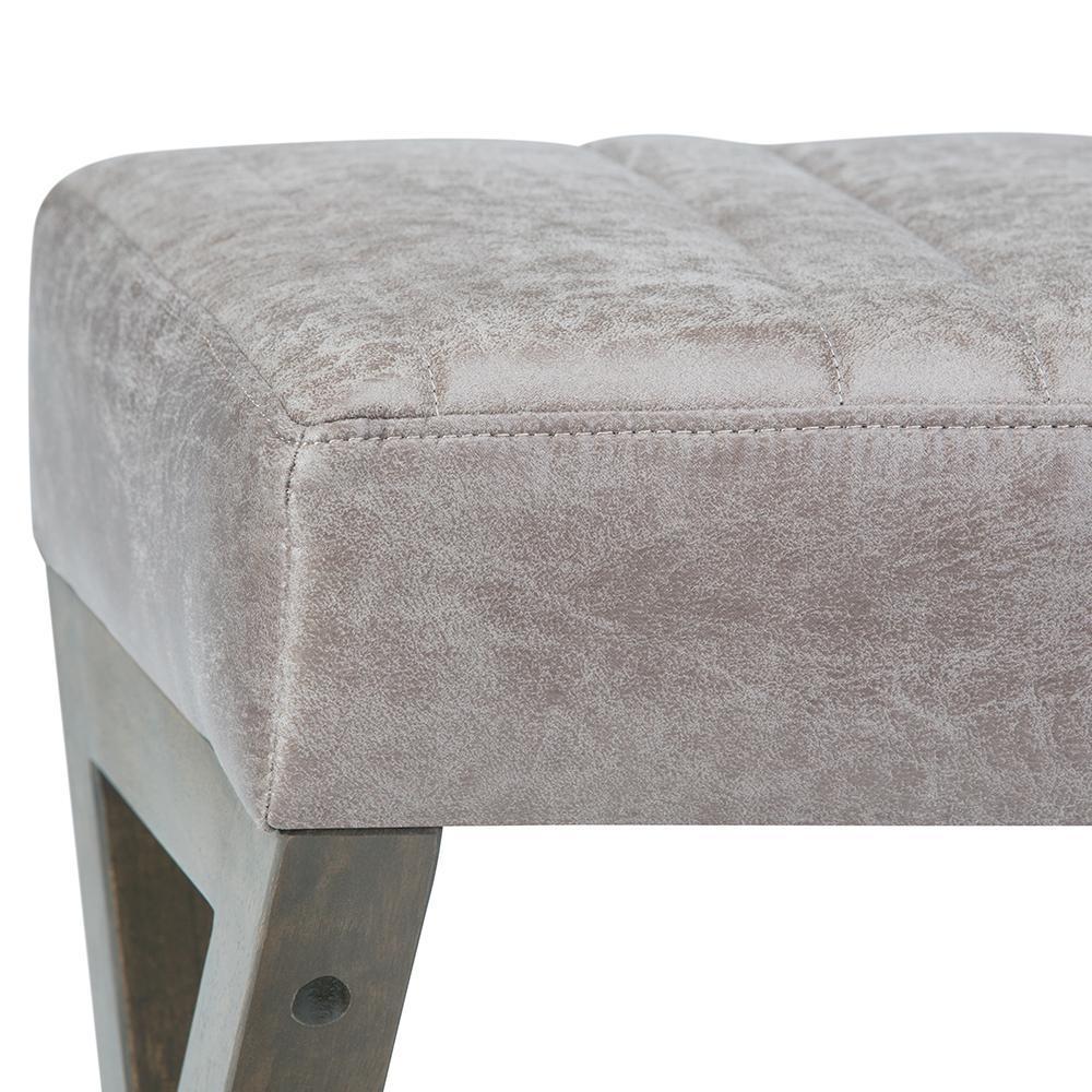 Distressed Grey Taupe Distressed Vegan Leather | Salinger Ottoman Bench