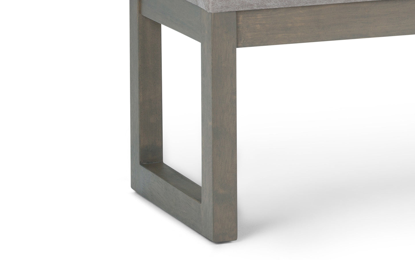 Distressed Grey Taupe Distressed Vegan Leather | Casey Ottoman Bench