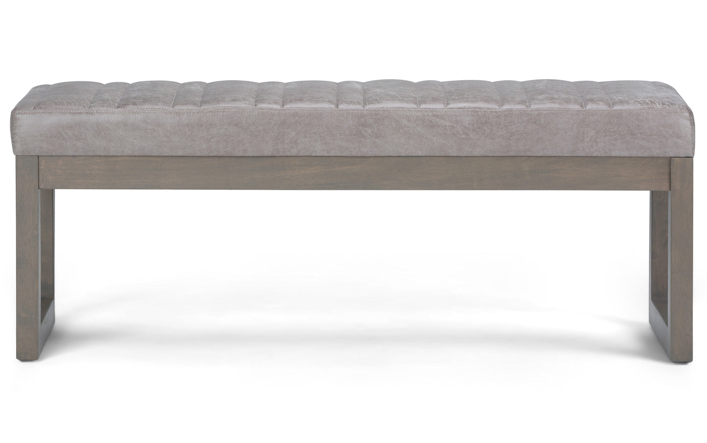 Distressed Grey Taupe Distressed Vegan Leather | Casey Ottoman Bench