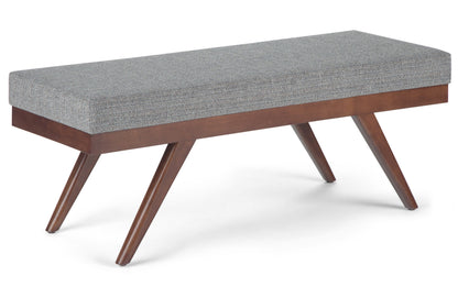 Pebble Grey Tweed Style Fabric | Chanelle Mid Century Ottoman Bench