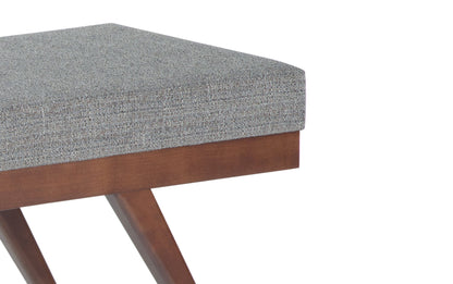 Pebble Grey Tweed Style Fabric | Chanelle Mid Century Ottoman Bench