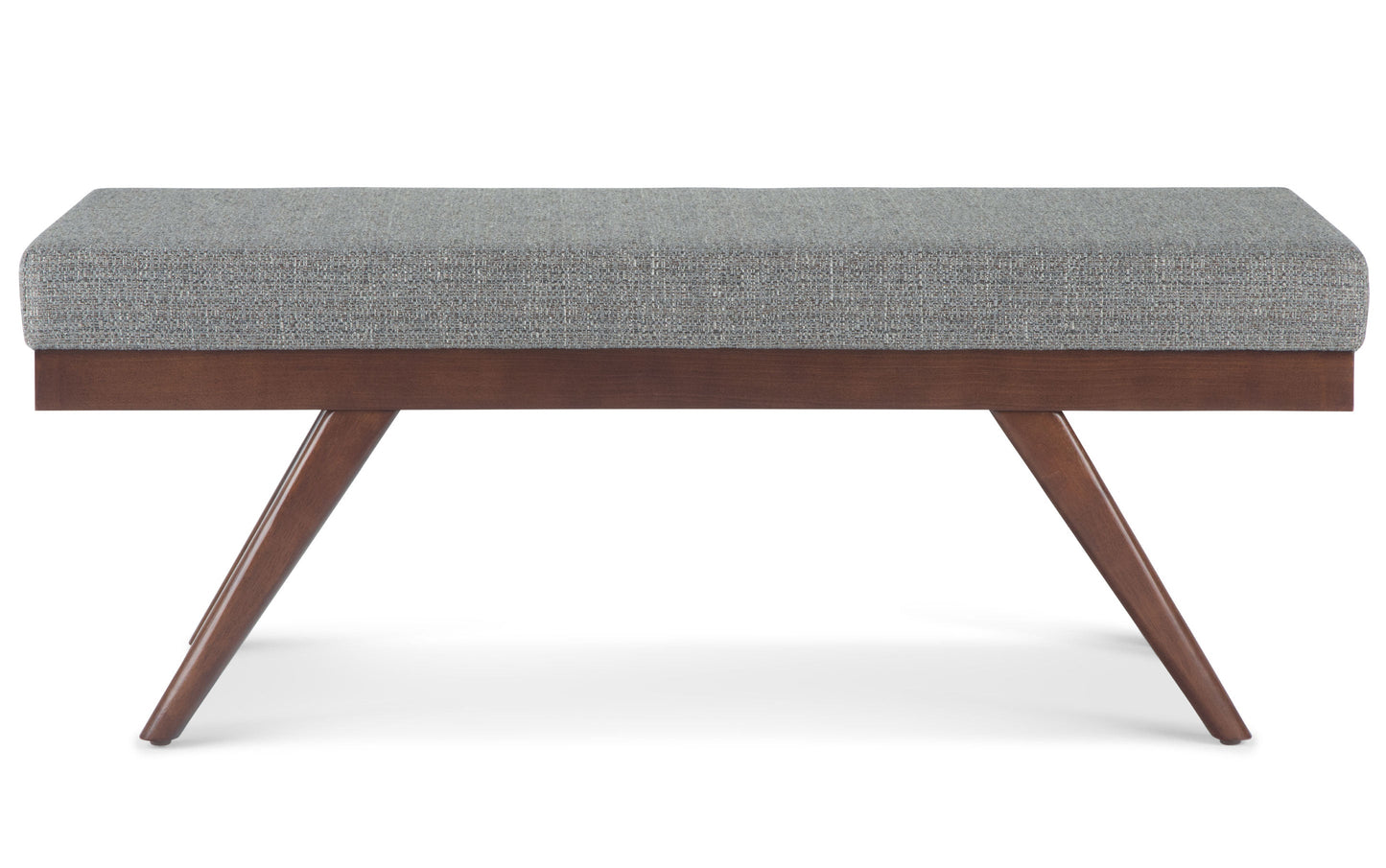 Pebble Grey Tweed Style Fabric | Chanelle Mid Century Ottoman Bench